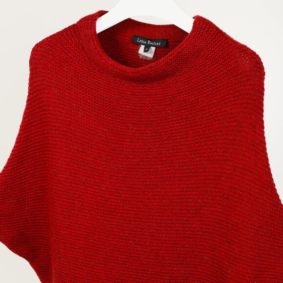 Lida Baday Red Knit Dolman-Sleeve Sweater - Picture 3 of 7